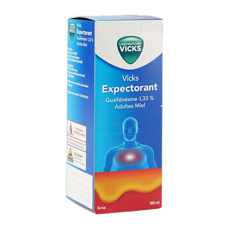 Vicks Sirop Expectorant Guaïfénésine Miel Adulte (180 ml) - Pharmacie ...